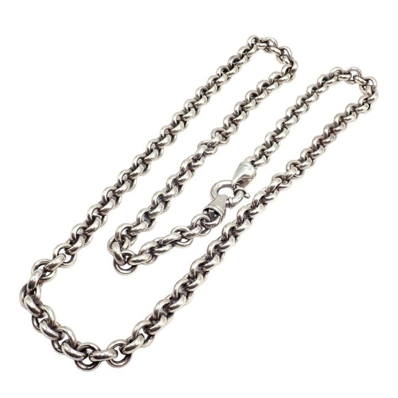 Authentic! Tiffany & Co Sterling Silver Circle Link Long 32" Chain Necklace - Picture 6 of 10